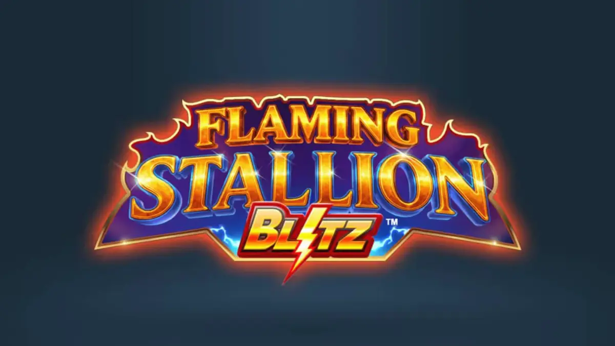 Tampilan visual slot Flaming Stallion Blitz dengan latar belakang gurun dan kuda api.